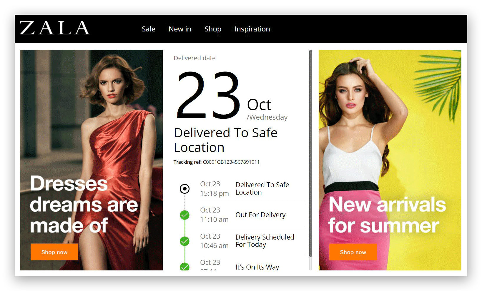 Zala brand tracking Womenswear