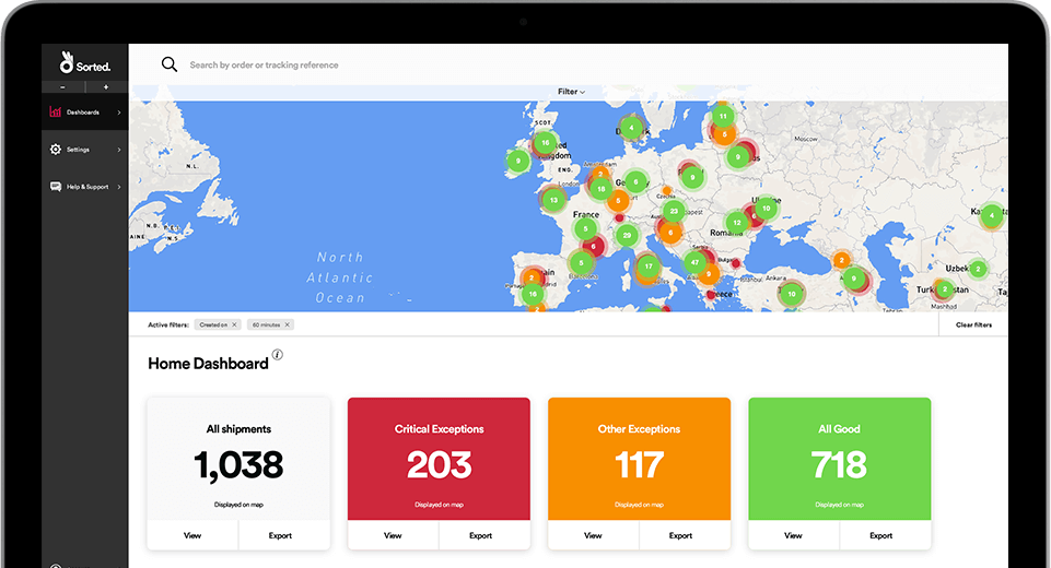 SortedREACT dashboard