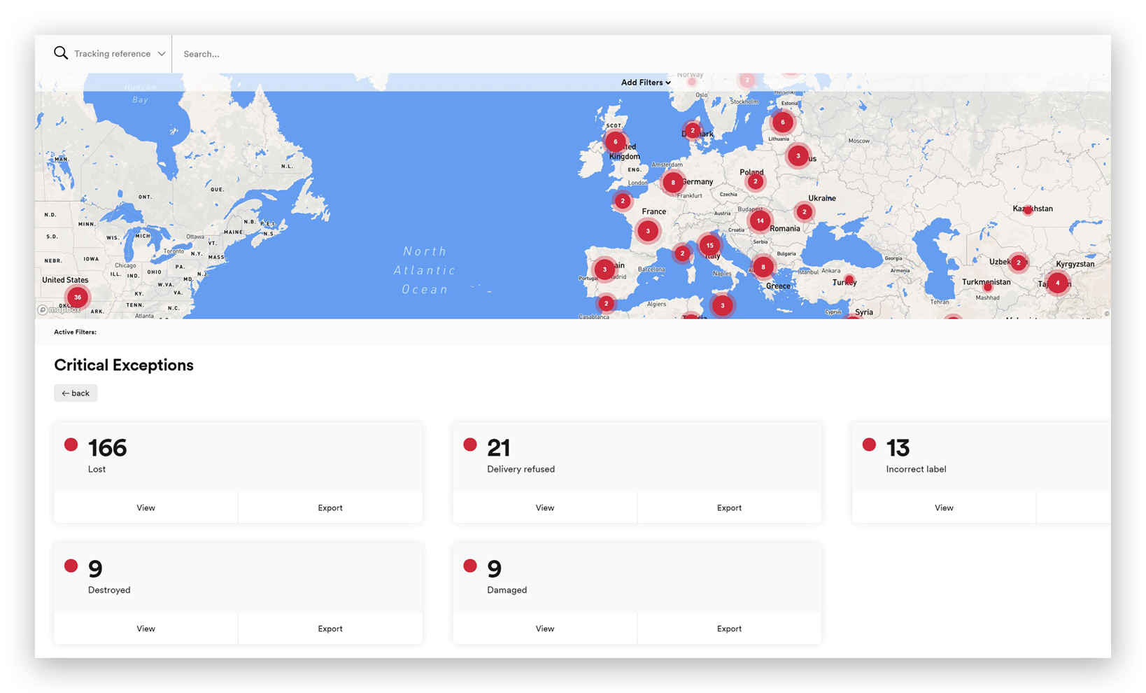 Management escalations dashboard - Red alerts