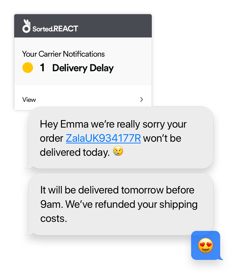 Delivery notifications messages